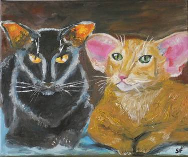 Print of Fine Art Cats Paintings by Sofia Gasviani