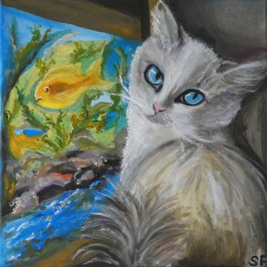 Print of Fine Art Cats Paintings by Sofia Gasviani