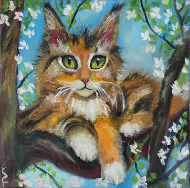 Original Fine Art Cats Paintings by Sofia Gasviani