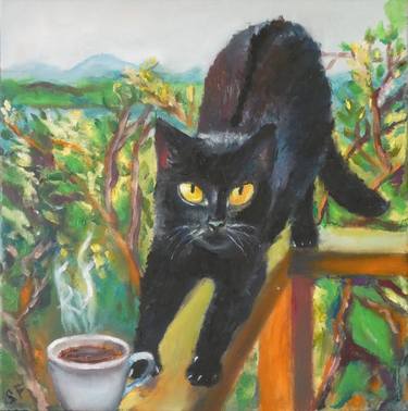 Print of Fine Art Cats Paintings by Sofia Gasviani