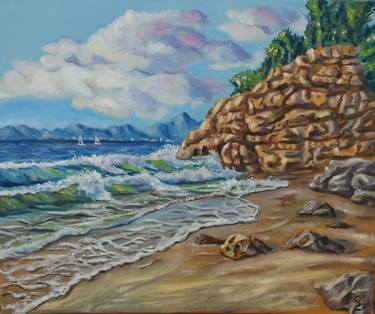 Print of Seascape Paintings by Sofia Gasviani
