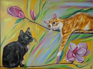 Original Cats Paintings by Sofia Gasviani