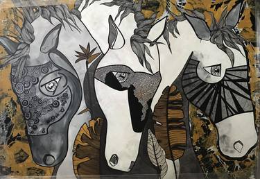 Original Surrealism Horse Paintings by Paola Moscatelli