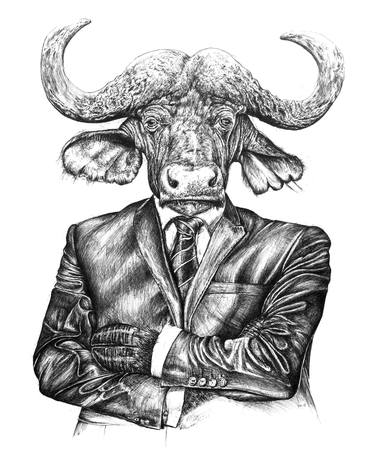 Print of Illustration Cows Drawings by Glenn Wyatt