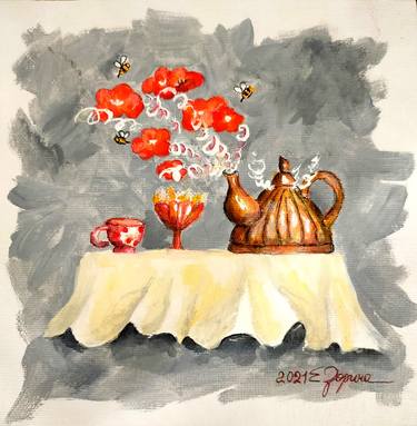 Decorative panel, Still life Food, Tea Time Wall Art, Kitchen Still life thumb