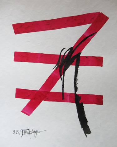 Original Abstract Calligraphy Paintings by Jan René Fuchsluger