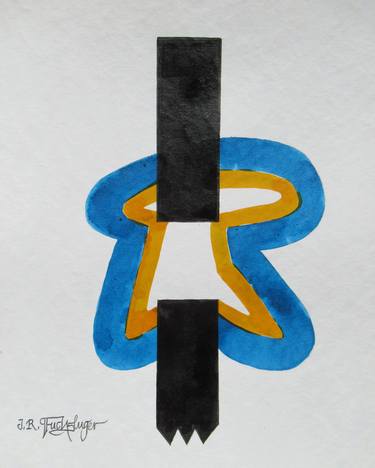 Original Abstract Calligraphy Paintings by Jan René Fuchsluger