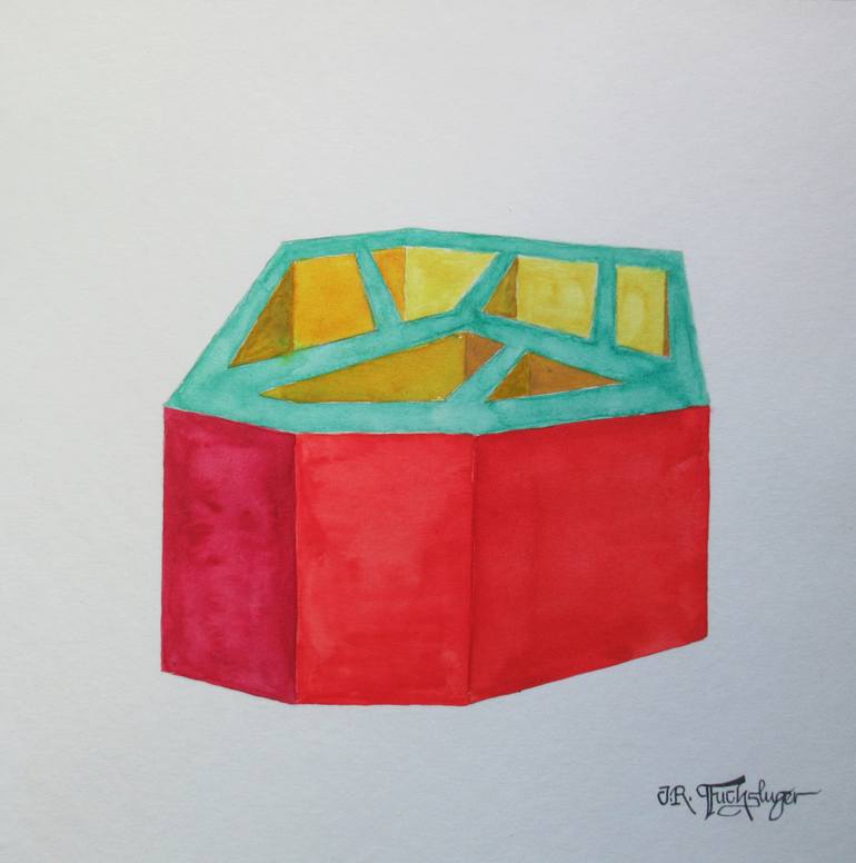 Original Architecture Painting by Jan Rene Fuchsluger | Abstract Art on Paper | Tektur