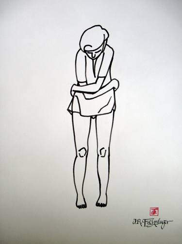 Original Figurative Women Drawings by Jan René Fuchsluger