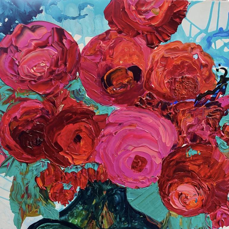 Original Abstract Expressionism Floral Painting by Kerry Bruce Art