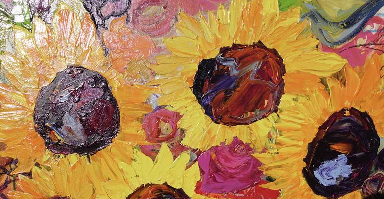 Original Abstract Expressionism Floral Painting by Kerry Bruce Art