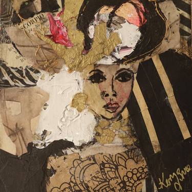Original Abstract Expressionism Women Collage by Kerry Bruce Art