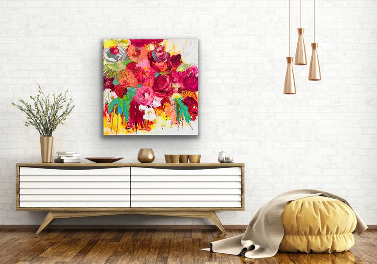 Original Abstract Expressionism Floral Painting by Kerry Bruce Art