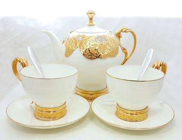 Ceramic & Real Gold Tea Set thumb