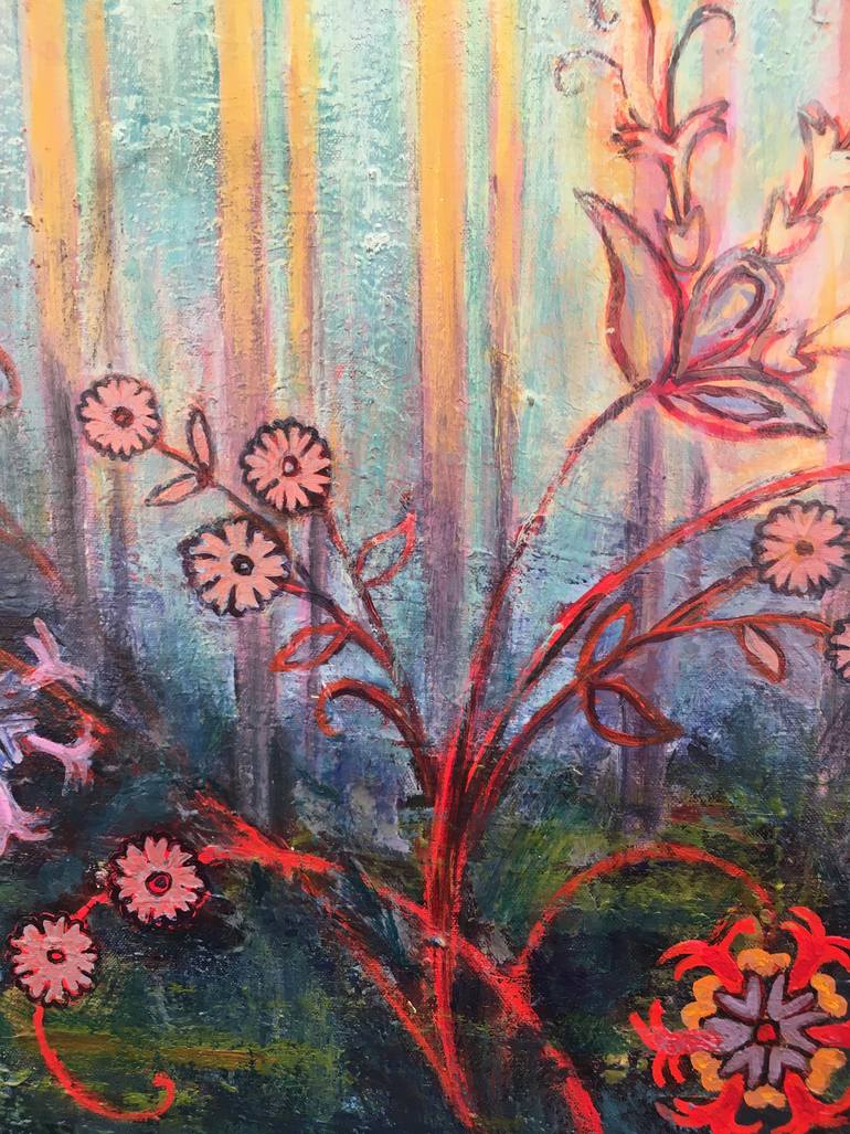 Original Expressionism Garden Painting by Rachel Hunt Paxton