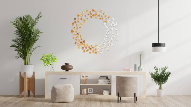 Original wall art Floral Sculpture by Imre van Buuren