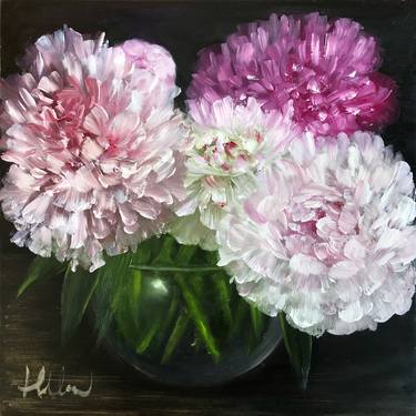 Peonies and Glass Vase thumb