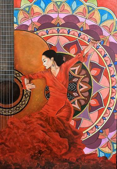Original Art Deco Love Painting by Azad Rustamov