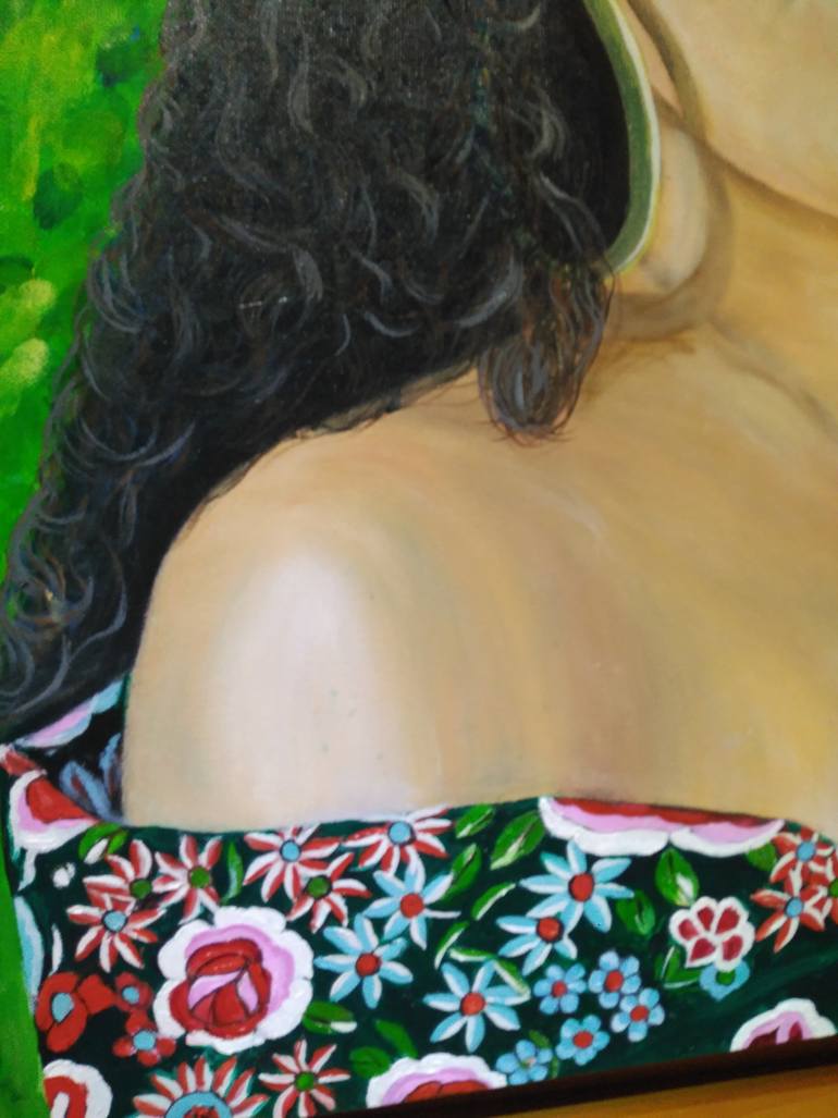 Original Figurative Women Painting by Rosa Fernandez
