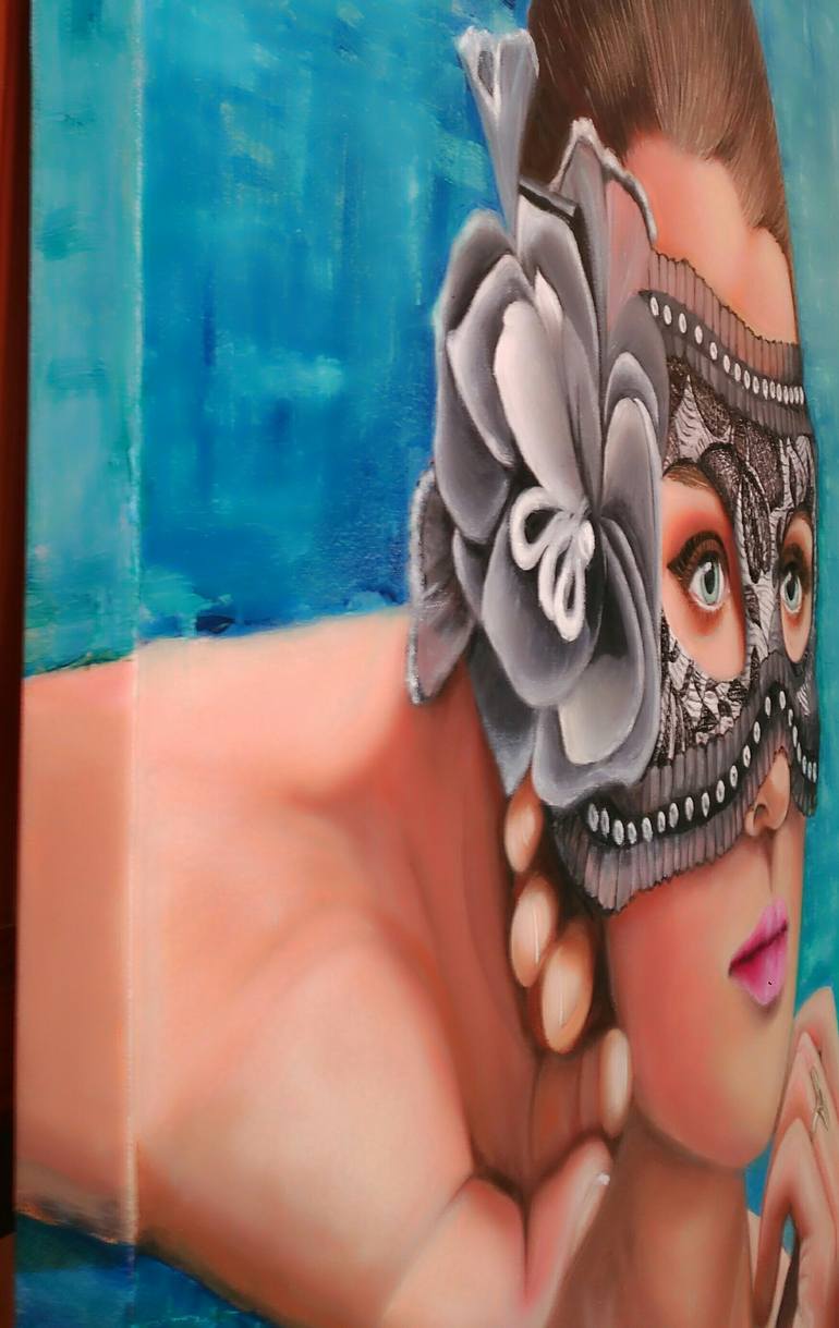 Original Figurative Erotic Painting by Rosa Fernandez