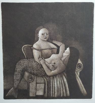 Print of Art Deco Classical mythology Printmaking by vjaceslav iljasenko