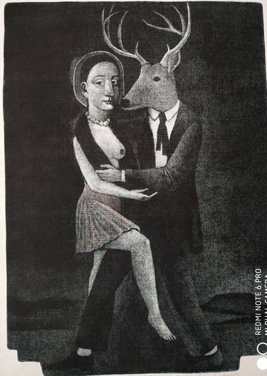 Print of Surrealism Erotic Printmaking by vjaceslav iljasenko