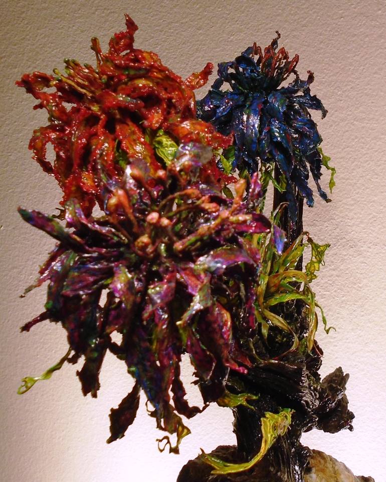 Original Abstract Expressionism Floral Sculpture by Nath Raye