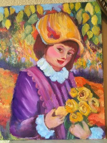 girl with yellow flowers thumb