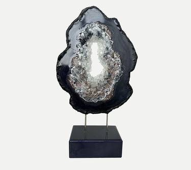 Luxury Geode Slice Black Navy , Crystal Explosion thumb