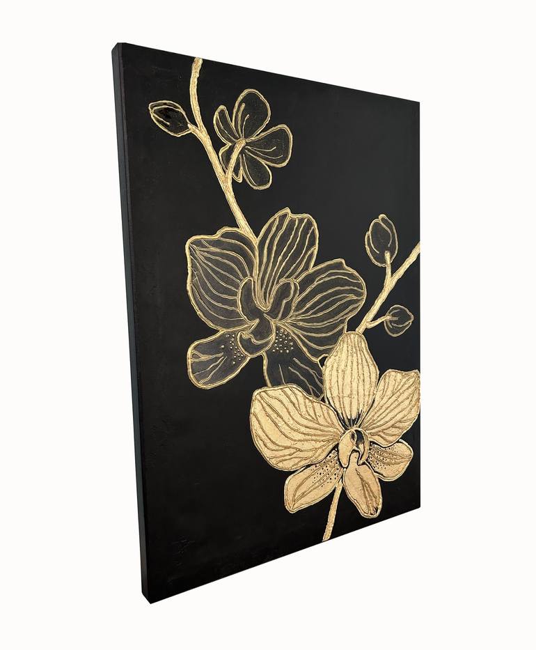 Original Art Deco Floral Painting by Alexandra Dobreikin