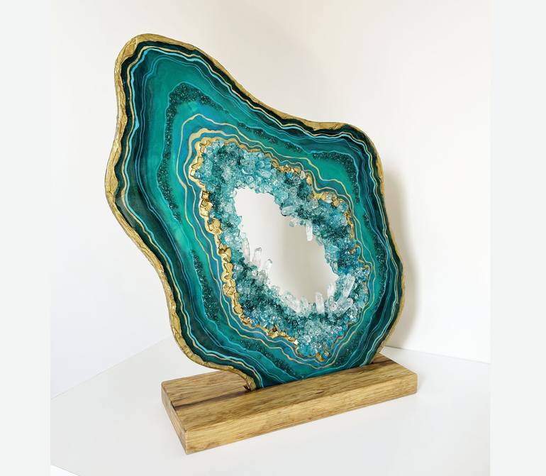 3D Geode Slice "Malachite" - Print