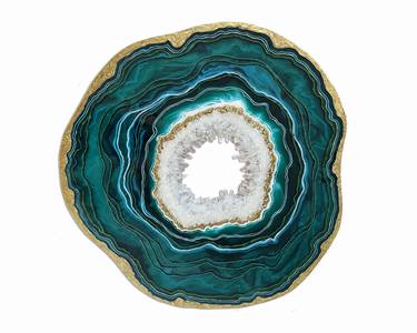 Malachite free form Geode thumb