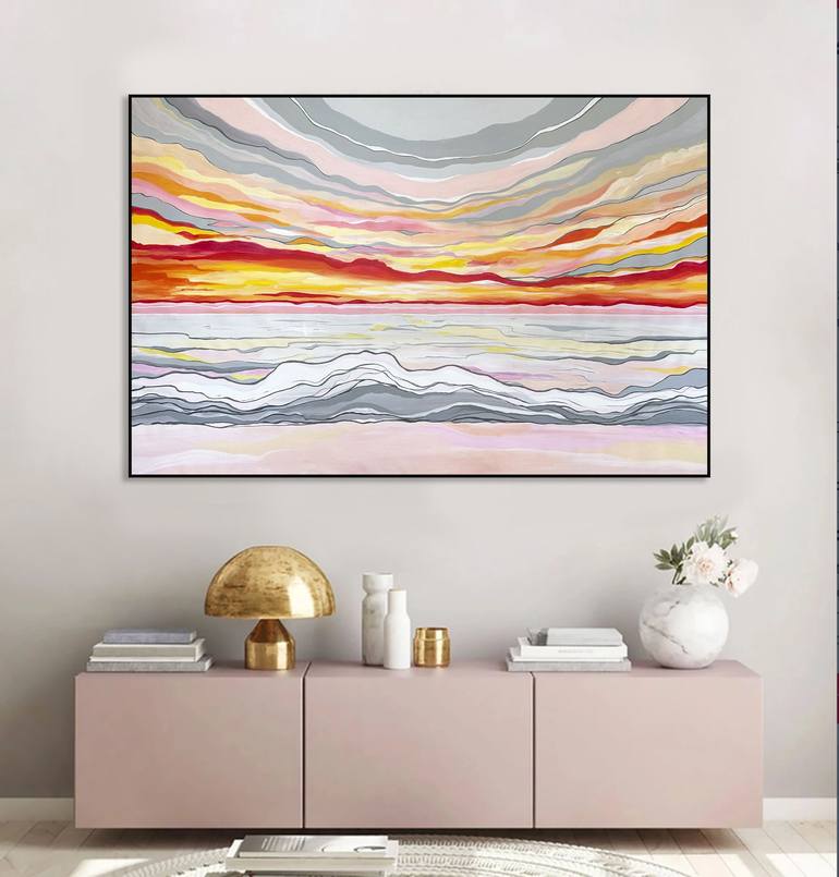 Original Abstract Expressionism Seascape Painting by Alexandra Dobreikin