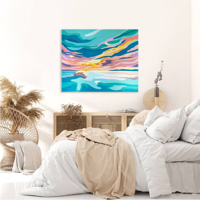 Original Abstract Expressionism Seascape Painting by Alexandra Dobreikin