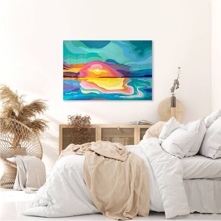 Original Abstract Expressionism Seascape Painting by Alexandra Dobreikin