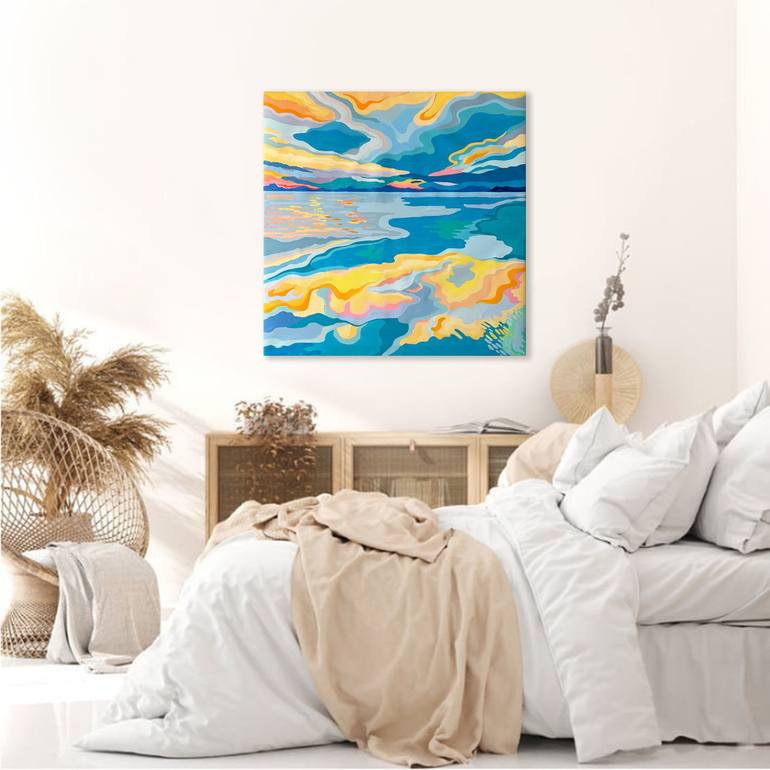 Original Abstract Expressionism Seascape Painting by Alexandra Dobreikin