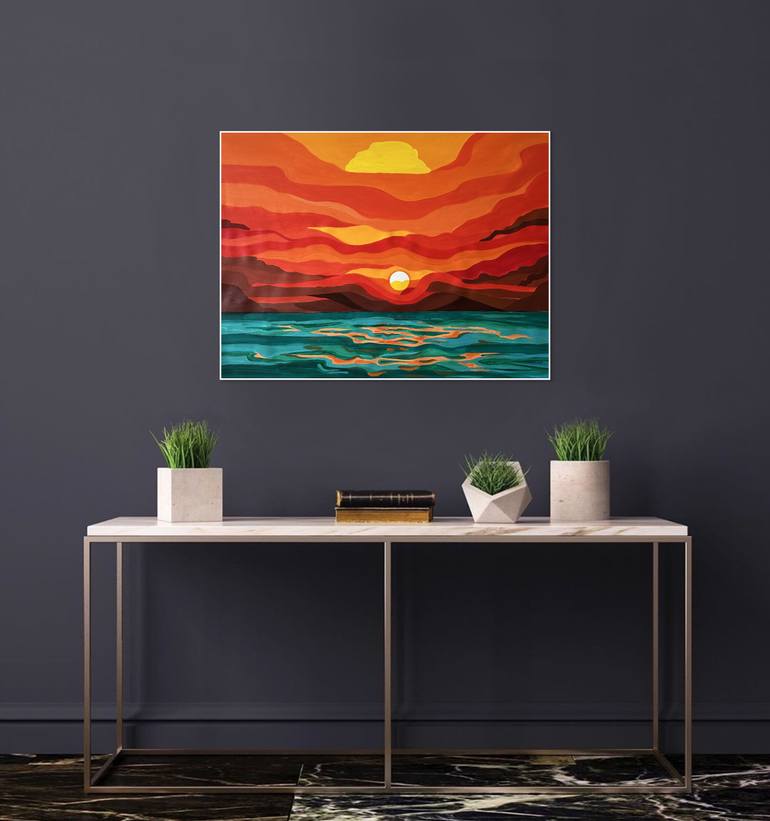 Original Abstract Expressionism Seascape Painting by Alexandra Dobreikin