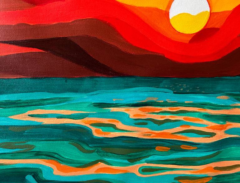 Original Abstract Expressionism Seascape Painting by Alexandra Dobreikin