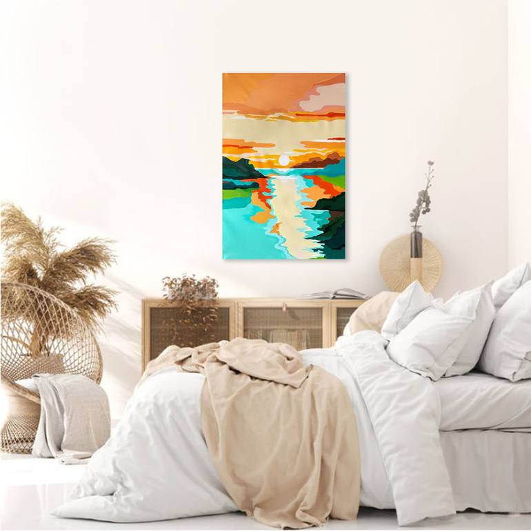 Original Abstract Expressionism Seascape Painting by Alexandra Dobreikin