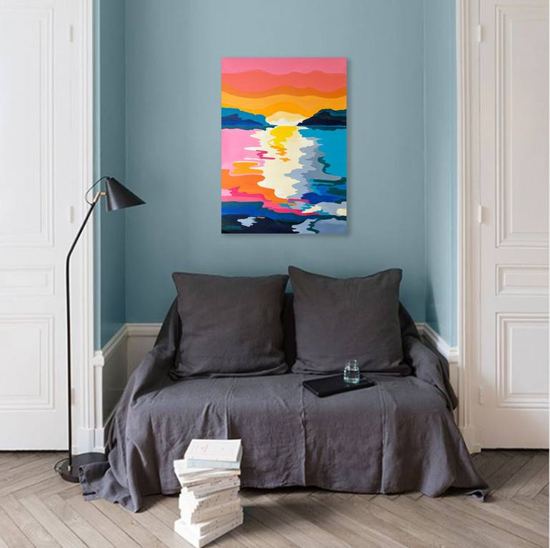 Original Abstract Expressionism Seascape Painting by Alexandra Dobreikin