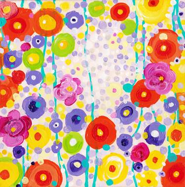 Summer Fun Fl Abstract Painting Impressionist Flowers Contemporary Art Office Home Decor Gift Idea By Alexandra Dobreikin Saatchi - Colorful Abstract Art Home Decor