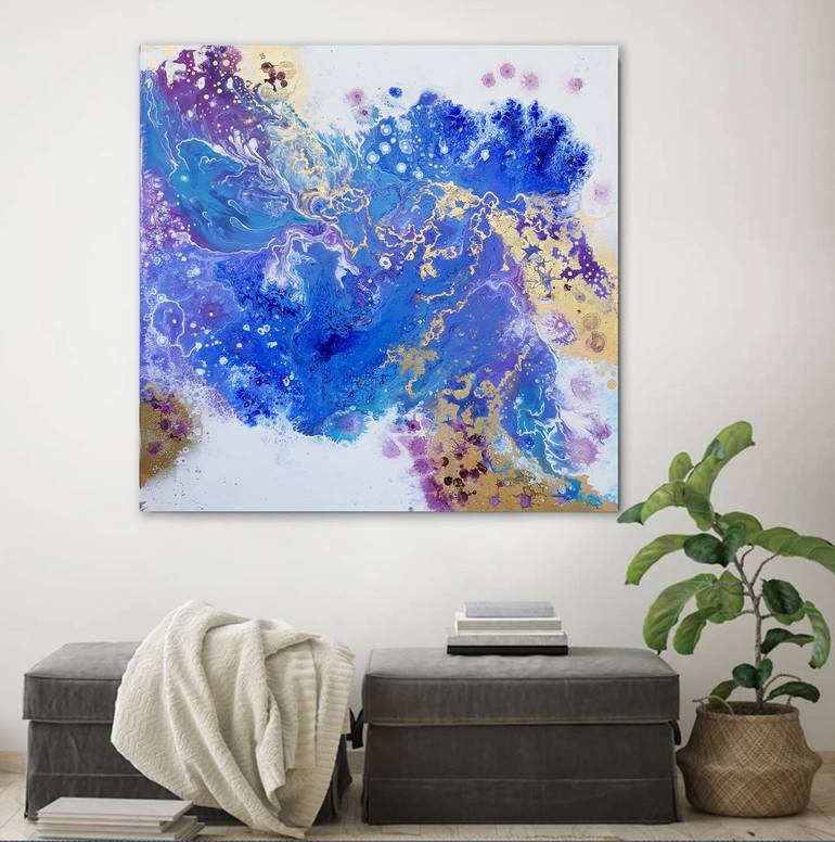 Original Abstract Expressionism Abstract Painting by Alexandra Dobreikin