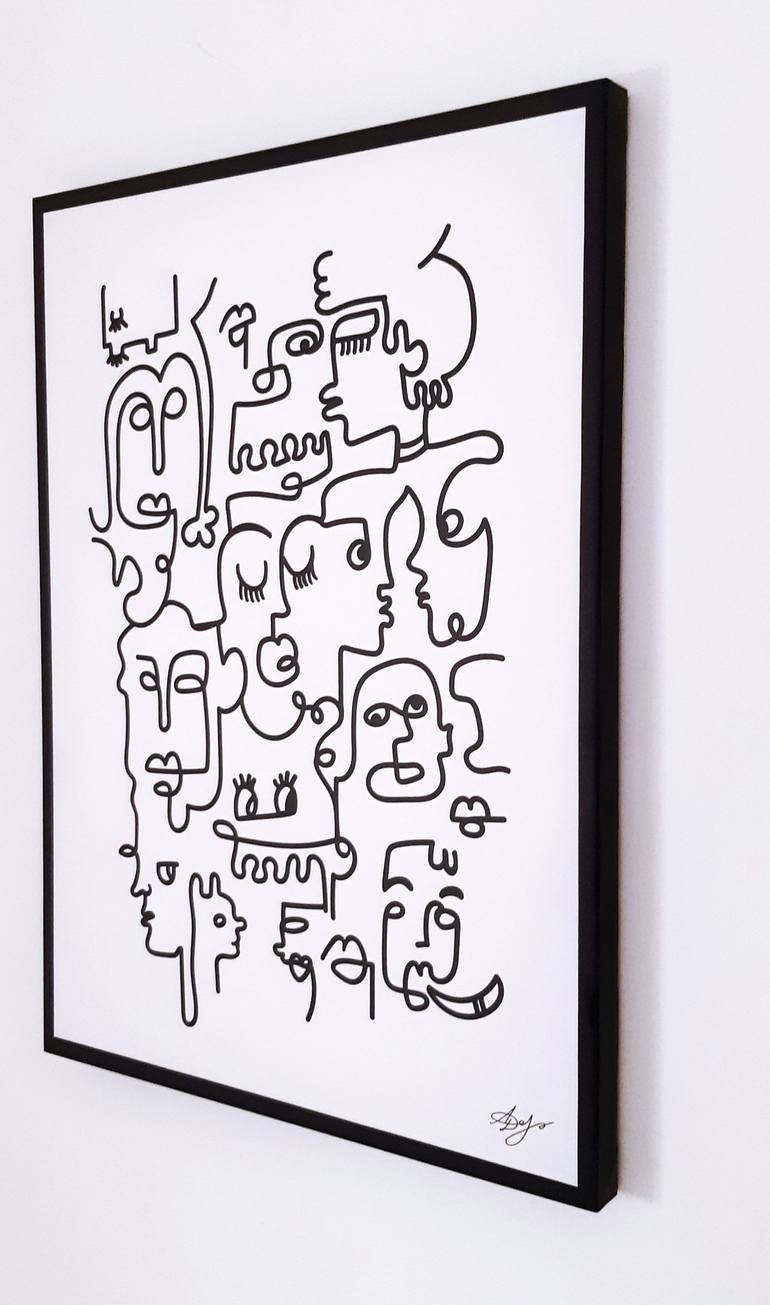 Original Abstract People Drawing by Alexandra Dobreikin