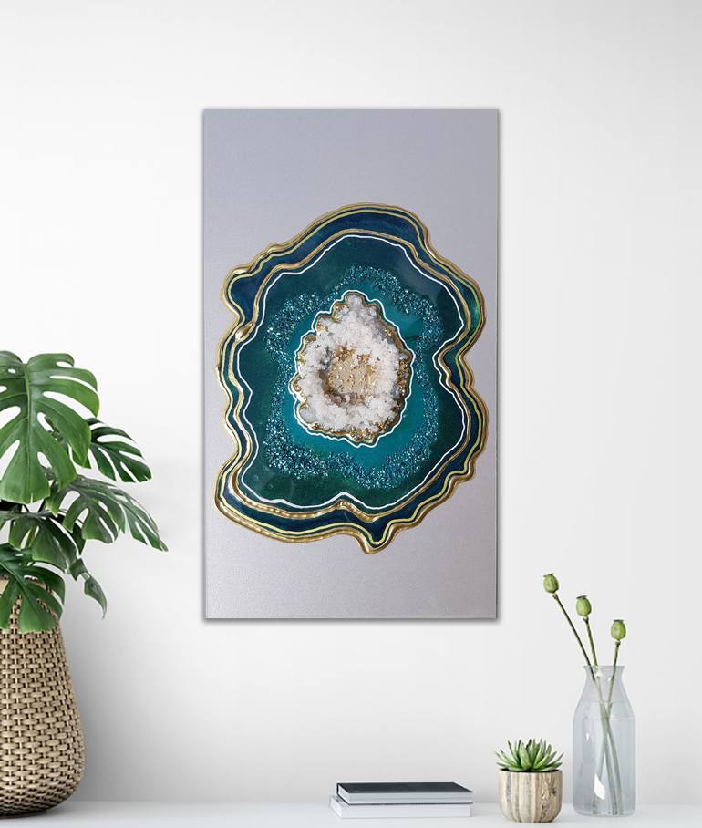 Original Art Deco Nature Painting by Alexandra Dobreikin