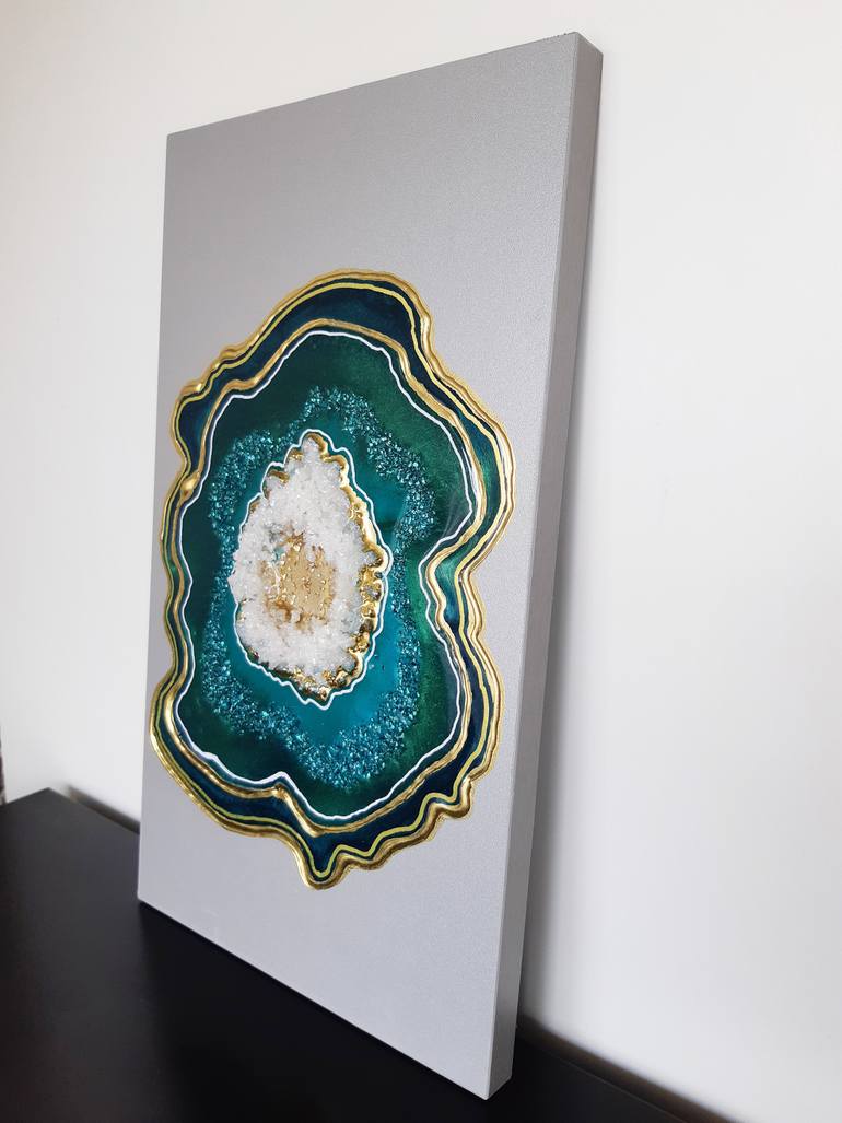 Original Art Deco Nature Painting by Alexandra Dobreikin