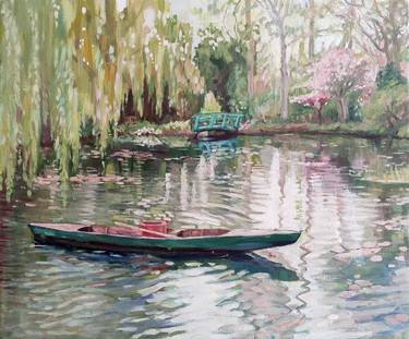 Original Art Deco Landscape Painting by Anna Belan