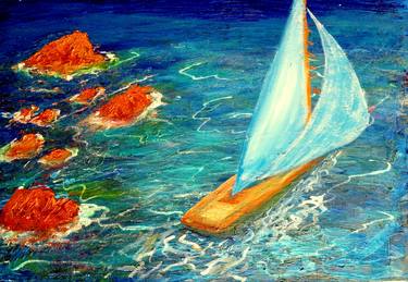 Print of Impressionism Yacht Paintings by Oktay Alkan