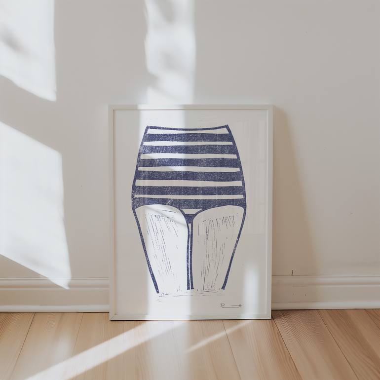 Original Folk Beach Printmaking by Valerie Perreault