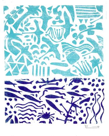 Original Illustration Nature Printmaking by Valerie Perreault