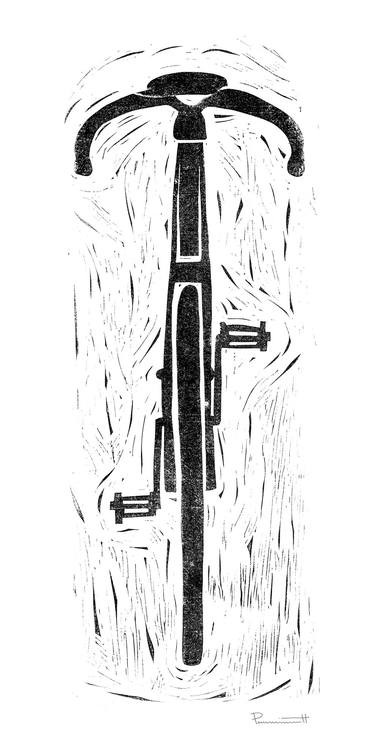 Original Illustration Bicycle Printmaking by Valerie Perreault